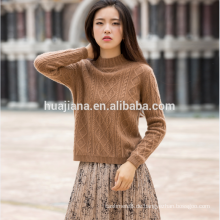 100% Kaschmir Frauen Khaki Farbe Pullover